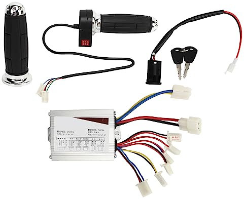 Controller Motore Spazzolato 36V 500W con Alloggiamento in Metallo con Manopole Acceleratore e Batteria Multipla per Tricicli per Biciclette Elettriche