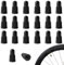 YPYMOD 20 Stück Fahrrad Presta Ventil Staubkappe, Fahrradreifen Ventilkappen Set für Fahrradreifen Ventilkappen, Schwarz