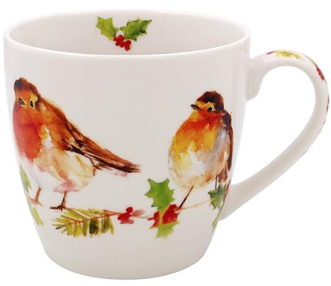 The Leonardo Collection Winter Robin Design Fine China Breakfast Mug