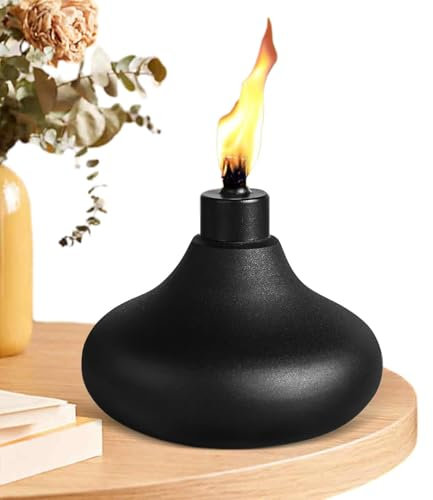 Yhsioaklo Boîte de torche rechargeable – Boîte de recharge rechargeable pour torches à la citronnelle – Torche de table en métal robuste pour patio, fête de jardin