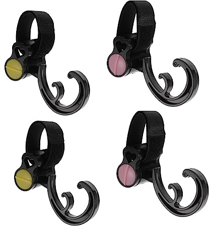 Vaguelly 4pcs Stroller Hanging Hooks Rotatable Stroller Hanger Outdoor Hooks for Car Buggy