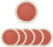 Encasa XO Dining Table Mats Set of 6 | Cotton Round Placemat - 35 cm Diameter | Coral & Off White | Handmade Rib Style Chargers For Dinner Plates
