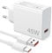 45W USB Ladegerät mit 6A Typ C Ladekabel 1M für Xiaomi Redmi Note 14Pro 5G 13Pro 12Pro 11Pro,Schnellladegerät USB Power Handy Ladegeräte für Xiaomi 14T Pro Poco X7 M7Pro M6 Pad 7 Redmi Pad Pro SE