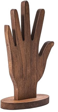 Tragbarer Schmuckhalter aus Holz in Hand-Design, Zubehör für Heimdekoration und Schaufenster mit robusten Materialien beschichtet