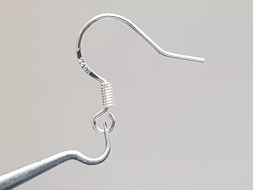 Enginess® 925 Stamped Silver Earring Hooks for Jewelry Making – 50 Pcs (25 Pairs), Nickel Free, Hypoallergenic, DIY Fish Hook Ear Wires for Women, Polished Alloy, Craft Supplies for Beginners & Profes