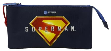 CYPBRANDS – Superman, Federmäppchen, Federmäppchen, Schulbedarf, Blaue Farbe, offizielles Produkt