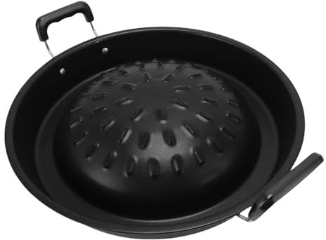 AYNEFY 2-in-1 Thai BBQ Grillpfanne Hot Pot Grill Kohlepfanne Antihaftbeschichtet Gleichmäßige Erwärmung Aluminium Für Innen- und Außenbereich Mit Gasherd Kanister Kohle (35 cm/13.78in schwarz)