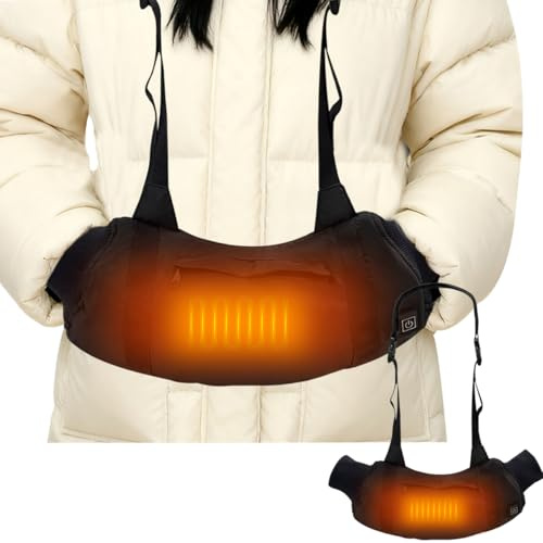 Electric Heated Hand Warmer Pouch, Portable USB Heated Hand Muff with 3 Heat Levels, Heated Gloves Handwarmers Bag for Men & Women, Ideal for Camping Fishing Hunting(Power Bank Not Included)