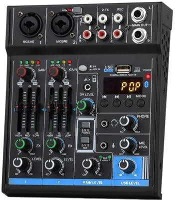 Mélangeur D'interface USB À 4 Canaux, Contrôleur De Son DJ Audio Portable Avec Carte Son Et Bluetooth For Enregistrement Sur PC