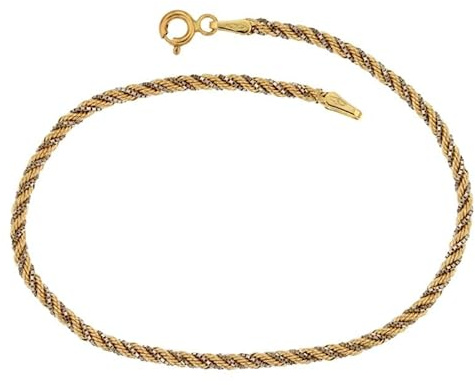 Gioielleria Bucci BRACCIALE DONNA FUNE FUNETTA CORDA ORO GIALLO E BIANCO 18 KT