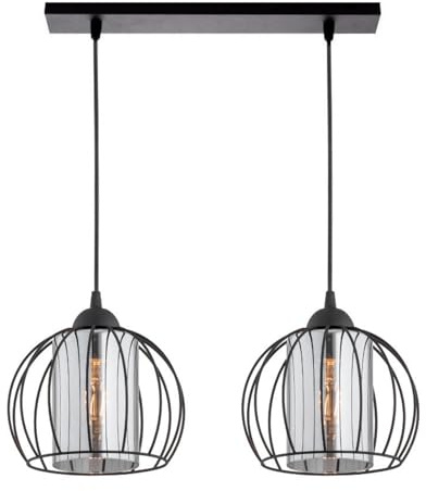 KAR LIGHTING Pendellampe 2-flammig Schwarz – höhenverstellbare Loft Hängeleuchte aus Metall – E27 Hängelampe für Wohnzimmer, Esszimmer, Küche oder Büro – LED geeignet