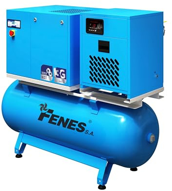 Compresor de tornillo HIT-3G 7,5 kW 500 L 900 l/min 10 bar 900 l/min con deshumidificador y filtración FENES