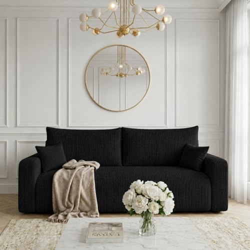 FURNISTAR Pino - Sofa mit Schlaffunktion - 3-Sitzer Couch, Modernes Design, Schlafcouch mit Bettkasten - Sofabett - Wohnzimmer/Schlafzimmer/Gästezimmer