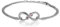 JewelryWe Schmuck Damen Armband Fußkettchen, Infinity Unendlichkeit Herz Lieben Zeichen Charm Fußkette Armkette Armreif, Zirkonia Diamant Edelstahl, Rosa Silber