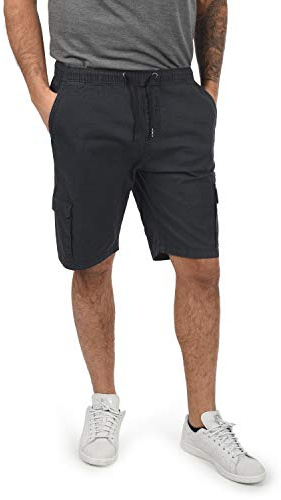 Indicode IDFrances Herren Cargo Shorts Bermuda Kurze Hose mit Stretchanteil Cargotaschen Baumwollmischung Regular fit, Größe:L, Farbe:Black (999)