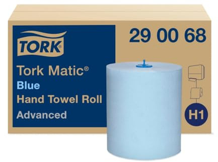 Tork Matic Hand Towel Roll Advanced Blue - 2ply | High-capacity roll cuts maintenance time and minimizes run-outs in busy commercial washrooms.
