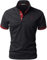 LIUPMWE Mens Polo Shirts Short Sleeve Giraffe Embroidery Golf T-Shirt S-3XL,XXL,Black