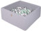 MEOWBABY Piscina de Bolas 90X90X40cm/200 Bolas ∅ 7Cm Piscina de Bolas El Cuadrada Certificada para Niños Hecha en EU Gris Claro: Blanco/Gris/Menta