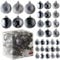 Prextex Grey Christmas Ball Ornaments for Christams Decorations - 36 Pieces Xmas Tree Shatterproof Ornaments with Hanging Loop for Holiday and Party Deocation (Combo of 6 Styles in 3 Sizes)