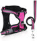 SIBOTER Harnais Chien, Harnais Anti Traction pour Chien, Harnais Chien Anti Traction Réfléchissant, avec Laisse pour Chien, pour Entraînement en Plein Air (Rose, S)