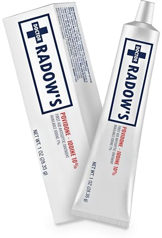 Doctor Radow’s - Povidone Iodine Antiseptic Ointment -10% Povidone Iodine, No Antibiotics, for Wounds, Burns, Cuts & More, Promotes Faster Healing, Home and Medical Use, 1 oz (28.35 g)