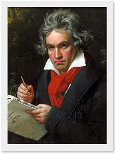 Artery8 Ludwig Van Beethoven Stieler Composer A4 Artwork Framed Wall Art Print Mauer