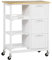 HOMCOM Carro Auxiliar de Cocina Carrito Verdulero con 3 Cajones 2 Estantes Abiertos y Bandeja Extraíble para Comedor Salón BCarga 40 kg 67x37x87 cm Blanco