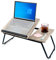 unycos - Laptoptisch, Betttablett Klappbar mit Höhenverstellbar und Cup Slot, Frühstückstablett, Lapdesk für Sofa, Arbeiten, Studieren, Lesen, Schreiben, | MDF & Stahl, 56x33x23 cm (Holz)