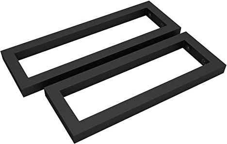 doporro 2 Équerres de Fixation Plan de Toilette Étagère Tablette Murale | Noir, 40x2,5x15cm, Acier Inoxydable, Installation Murale, Porte-Serviette, WH01