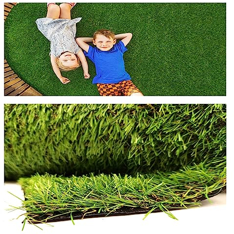 20mm Künstliches Gras Teppich Natürlich Und Realistisch Grasmatte Innen Außen Künstliches Gras Unterlage Für Terrassen 1m, 2m, 3m & 4m Breite(Size:3x4m)