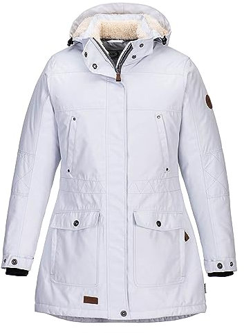Blue Wave Damen Funktionsparka Outdoor-Jacke Anke - Funktionsmantel Funktionsjacke mit Fleece-Rücken und Kapuze in Grau Größe 50