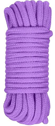 Cuerda de algodón suave de 10 m, cuerda negra de 8 mm de largo, cuerda gruesa de algodón para manualidades, cuerda de atar multiusos (morado)