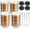 GARPROVM Verre Latte Macchiato, Verre Double Paroi 350ml Set Verre Double Paroi 4 Pcs avec 4 Cuillères et 4 Sous-verres Tasse en Verre Double Paroi Tasses à Expresso (350ml, 4 Pcs)