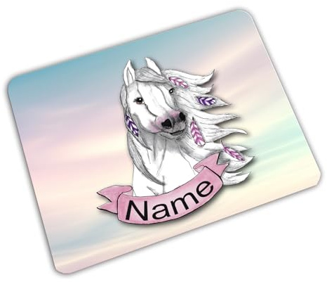Vesperbrettchen personalisiert mit Name, Pferd | Frühstücksbrettchen, Brotzeitbrettchen, Schneidebrettchen, mit Motiv, für Kinder