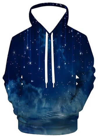 QiErDesign Hoodies für Männer Frauen 3D-Druck Grafik Fleece Sweatshirts Pullover Neuheit Hoodie Kapuze mit Taschen, #08, X-Large