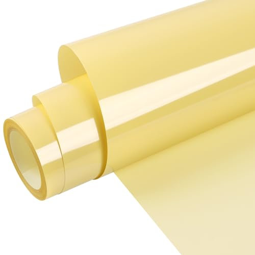 WRAPXPERT Yellow Tan HTV Heat Transfer Vinyl Roll,12''x5ft Yellow Iron on Vinyl, Heat Press Vinyl for T-Shirts,Fabrics,Easy to Use