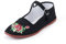 amtax Chaussures plates classiques chinoises pour femme, chaussures décontractées pour poupée, en coton, chaussures de tai-chi chinoises (fleur noire, système de taille de chaussures britanniques