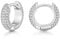 JewelryWe Ohrringe Creolen Damen Zirkonia: Silber Creolen Huggie Hoop Ohrringe Runde Knorpel Klein Ohrstecker mit Mehrreihigen Rundschliff Cubic Zirkonia Elegant Glitzer Ohrschmuck für Frauen Männer