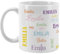 Herz & Heim® Namenstasse in verschiedenen Schriftarten 300 ml aus Keramik mit Farbauswahl (Bunt)