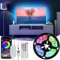 Hoobabuy Tira LED TV, 3 Metro Luces Habitación, TV RGB 5050, USB con Aplicación y Control Remoto para Retroiluminación de TV de 40-55 Pulgadas, Cine en Casa, Cocina, Dormitorio, Sala de Estar