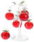 Yardenfun Rtistic Crystal Apples Tree Statue Artificial Apples Tree Figurine 6 Red Apples Home Decorative