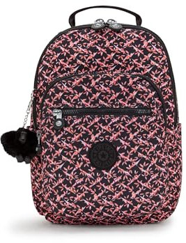 Kipling Women's Seoul Small Backpack, Durable, Padded Shoulder Straps with Tablet Sleeve, Dancing Bouquet, 10''L x 13.75''H x 6.25''D, Kipling Women's Seoul Small Tablet Backpack, Durable, Padded