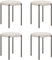 HOMCOM 4er-Set Esszimmerhocker Stapelbar Esszimmerstühle Küchenstuhl mit gepolstertem Sitz, Samtoptik Sitzhocker Samt für Küche Esszimmer Metall Cremeweiß 41,5 x 41,5 x 46 cm