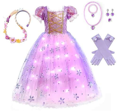 Discoball Raiponce vêtements pour filles Raiponce dress up fille enfants Fantaisie Robe fête anniversaire célébration halloween costume