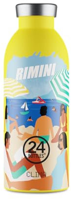 24BOTTLES Clima Bottle Bouteille Thermique 500 ml Acier Inoxydable Bouteille Thermique Thermos 100% Hermétique (12h Hot 24h Cold) Design Italien, Bouteilles Thermiques Écologiques, Water Bottle Rimini