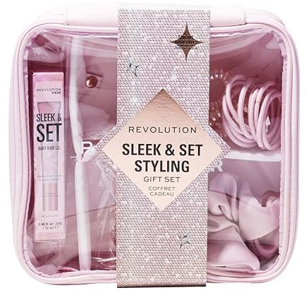 Revolution Hair Sleek & Set Styling Geschenkset, All-in-One Styling-Set mit Clips, Haargummis, Gel & Mehr