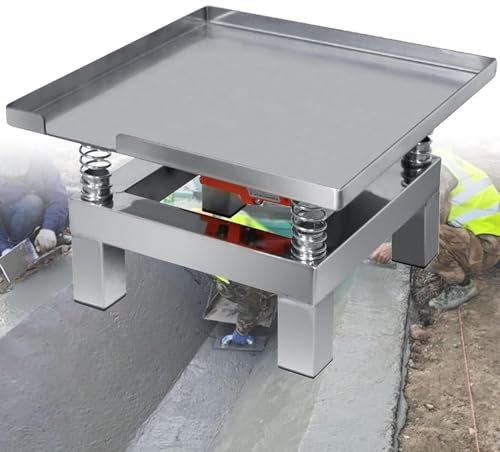 emobwdy RüTteltisch FüR Beton-Kleines RüTtelwerkzeug FüR Beton-Mini-Vibrationsplattform Aus Edelstahl | 35 X 35 cm PrüFstand | MüHeloses Vibrieren Mit Diesem RüTteltisch – FüR Den BAU,Silver