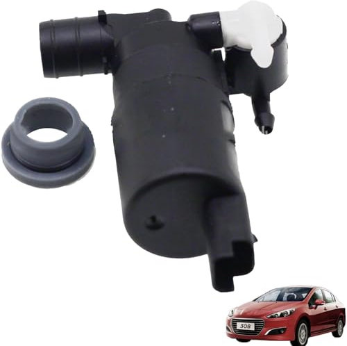 GVSS Pompe de Lave-Glace pour Citroën C4 C5 643470, 643492,91160063,93160293,Pompe de Lave-Glace de Voiture Compatible avec Peugeot 308,pour Renault,pour Dacia,pour Opel,Pompe à Eau de Lave-Glace,Noir