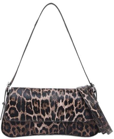 JUCHRZEY Umhängetasche for Damen, Leopardenmuster, Handtasche, PU-Leder, Tasche for Reisen (Kaffee)