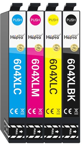 Hepta Print 604xl Patronen für Epson 604 XL Druckerpatronen Kompatible für Epson XP-4200 XP-3200 XP-3205 XP-2200 XP-2205 XP-4205 WF-2910 DWF WF-2930 DWF WF-2935 DWF WF-2950 DWF Tintenpatronen